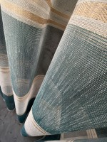 Тюль льон з смужками Flax білий з синім Туреччина - Зображення 5