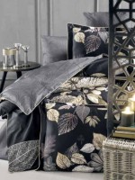 Постельное белье Daring Grey La Romano premium сатин полуторный 160х220 — изображение 2