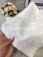 Постельное белье Diamond Eveline white сатин с кружевом евро 200х220 — изображение 3