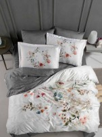 Постільна білизна Floral Grey La Romano premium сатин евро 200х220