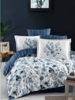 Постільна білизна Madena Blue La Romano premium сатин евро 200х220