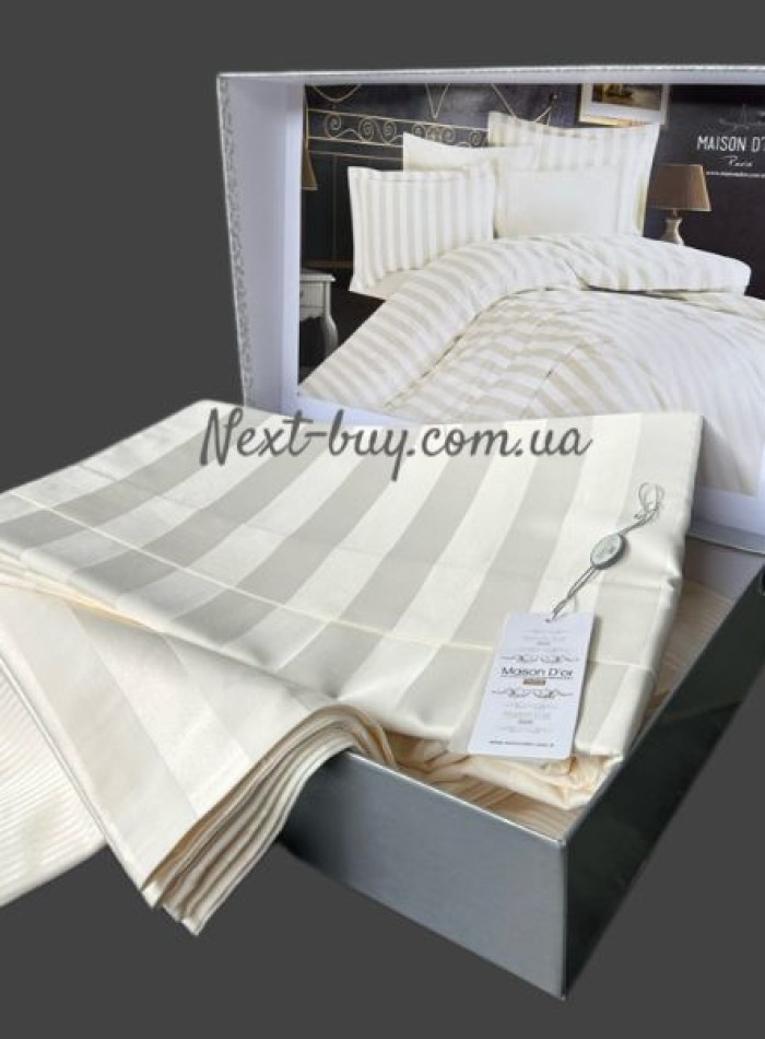 Бамбукова постільна білизна Maison D'or Fous Linens Set Ecru 200x220см - Зображення 3