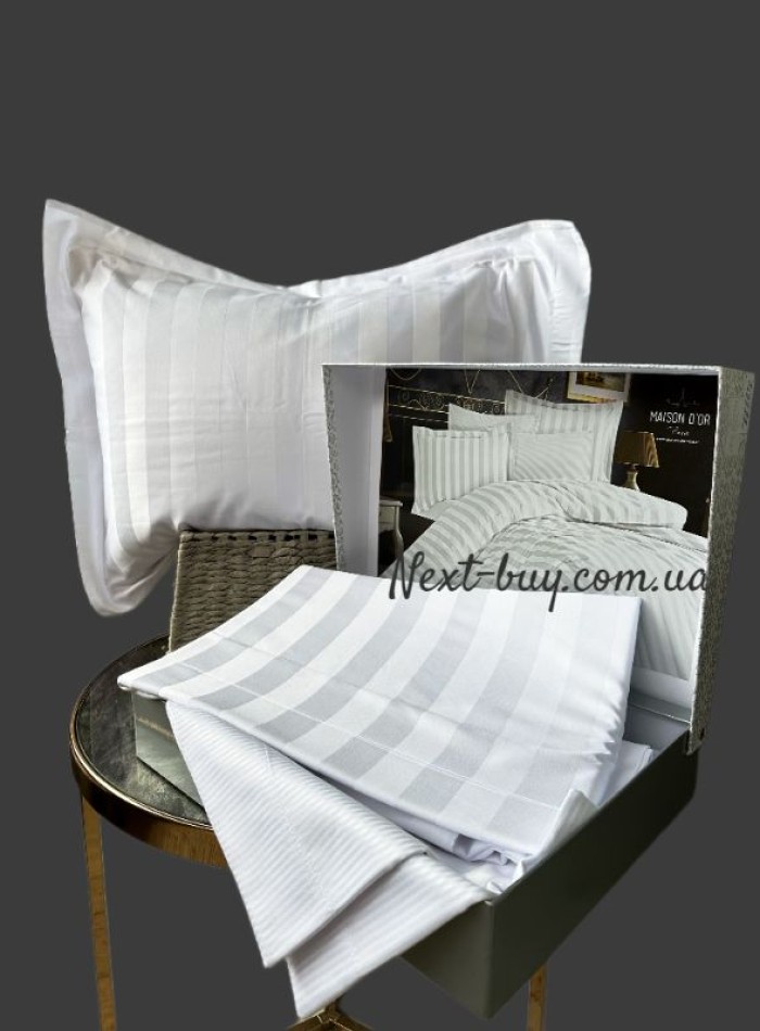 Бамбукова постільна білизна Maison D'or Fous Linens Set White 200x220см - Зображення 3