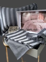 Бамбукова постільна білизна Maison D'or Fous Linens Set grey&black 200x220см
