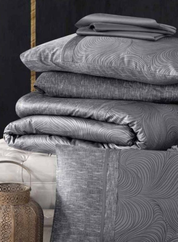 Постільна білизна Nesy Grey La Romano premium сатин евро 200х220 - Зображення 2