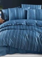 Постільна білизна Talya Blue La Romano premium сатин евро 200х220