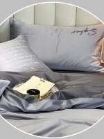 Постельное белье тенсель Crown Dark Light Gray евро 200х220 — изображение 2