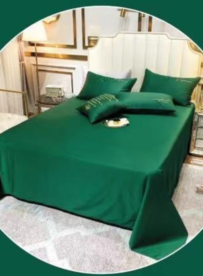 Постельное белье тенсель Crown Malachite Green евро 200х220 — изображение 2