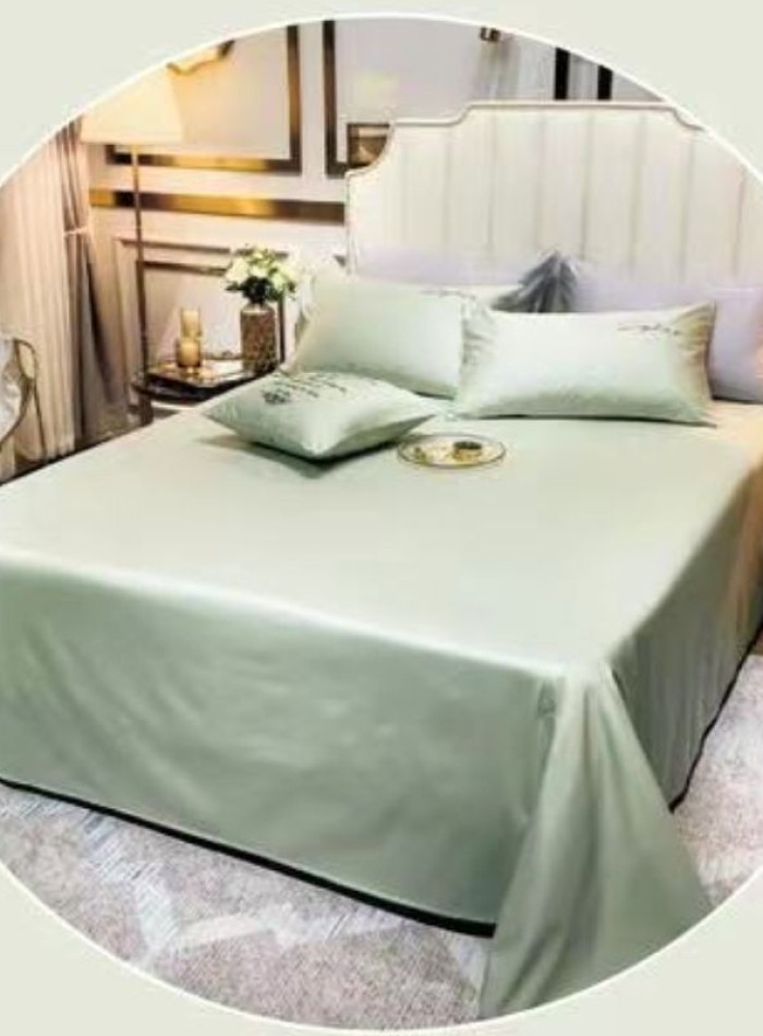 Постільна білизна тенсел Crown Matcha Green евро 200х220 - Зображення 2