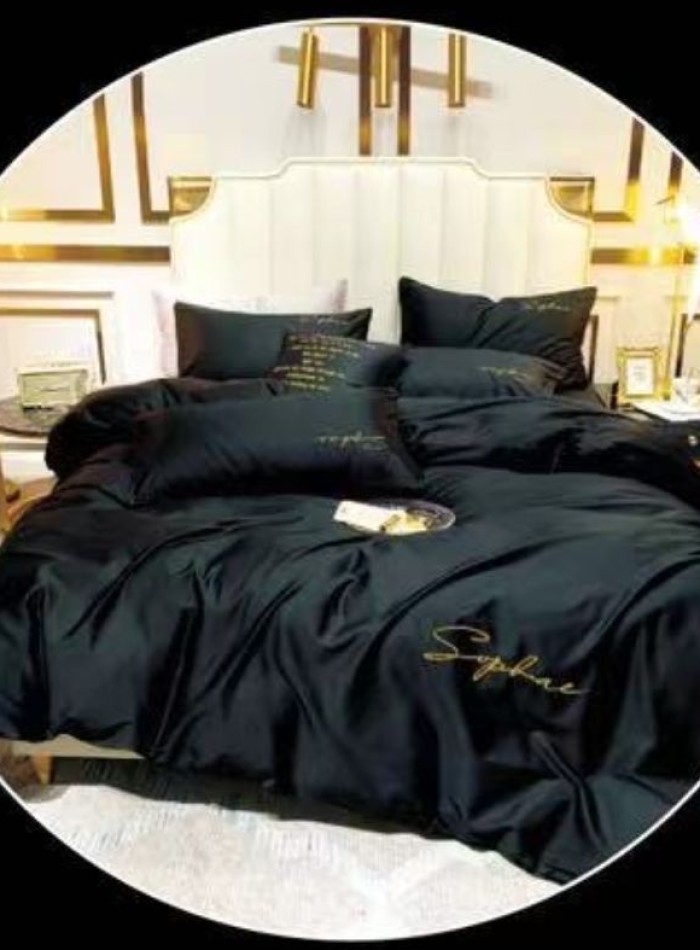 Постільна білизна тенсел Crown Midnight Black евро 200х220 - Зображення 2