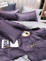 Постільна білизна тенсел Crown Purple Gray евро 200х220