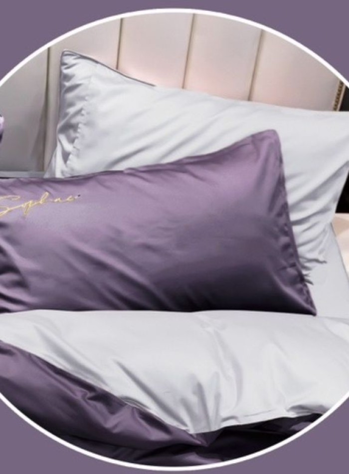 Постільна білизна тенсел Crown Purple Gray евро 200х220 - Зображення 2