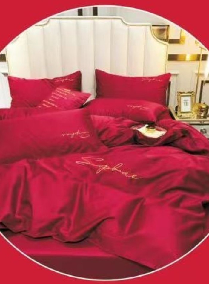 Постільна білизна тенсел Crown Violet Red евро 200х220 - Зображення 3
