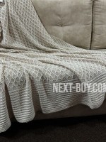 Diamond Silvia вязаный плед 220х240 бежевый с кремовым Турция
