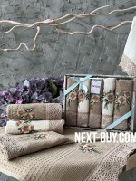 Набор кухонных полотенец Meteor brown 5 шт. 40х60 — изображение 3