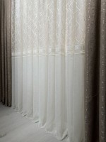 Тюль лён с грек сеткой Versace айвори Турция — изображение 3