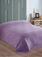 Махрове простирадло-покривало Gulcan Cornely leylac євро 200X220 бавовна - Зображення 6