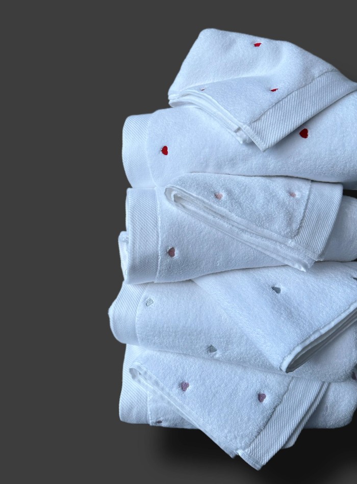 Махровий рушник для обличчя Cestepe Kalpli Nakisli white-red 50х90 Туреччина - Зображення 5