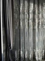 Тюль грек сетка Chaplets белый с серым Турция — изображение 5