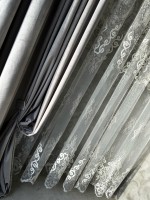 Тюль грек сетка Chaplets белый с серым Турция — изображение 2
