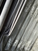 Тюль грек сетка Chaplets белый с серым Турция — изображение 6
