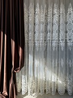 Тюль грек сітка Chaplets кремовий Туреччина