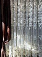 Тюль грек сітка Chaplets кремовий Туреччина - Зображення 4