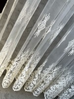 Тюль грек сітка Chaplets кремовий Туреччина - Зображення 5