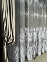 Тюль грек сітка Candlesticks білий Туреччина - Зображення 2