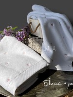 Махровий рушник для бані Cestepe Kalpli Nakisli white-pink 70х140 Туреччина - Зображення 4