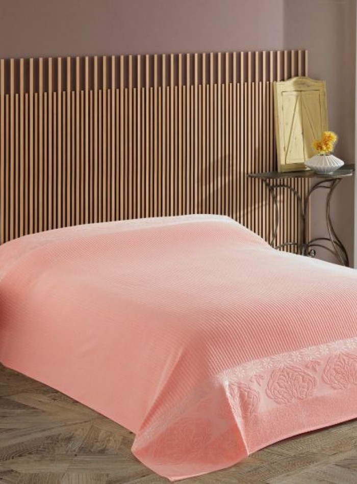 Махрове простирадло-покривало Gulcan Lively somon євро 200X220 бавовна - Зображення 5
