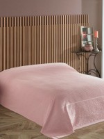 Махрове простирадло-покривало Gulcan Wafture pink євро 200X220 бавовна - Зображення 7