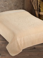 Махрове простирадло-покривало LuiSa Pink bej євро 200X220 бавовна - Зображення 6