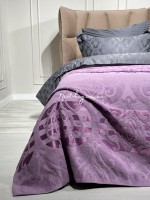 Махрове простирадло-покривало Gulcan Cornely leylac євро 200X220 бавовна - Зображення 5