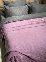 Махрове простирадло-покривало Gulcan Cornely leylac євро 200X220 бавовна - Зображення 4