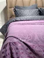 Махрове простирадло-покривало Gulcan Cornely leylac євро 200X220 бавовна - Зображення 2
