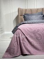 Махрове простирадло-покривало Gulcan Ester lilac євро 200X220 бавовна - Зображення 2