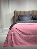 Махрове простирадло-покривало Gulcan Lively pink євро 200X220 бавовна