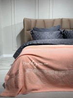 Махрове простирадло-покривало Gulcan Lively somon євро 200X220 бавовна - Зображення 4