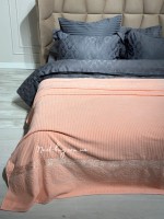Махрове простирадло-покривало Gulcan Lively somon євро 200X220 бавовна