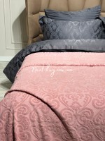 Махрове простирадло-покривало Gulcan Lovely pink євро 200X220 бавовна - Зображення 2