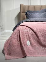 Махрове простирадло-покривало Gulcan Lovely pink євро 200X220 бавовна - Зображення 3