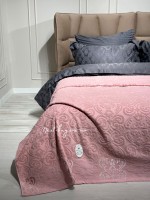 Махрове простирадло-покривало Gulcan Lovely pink євро 200X220 бавовна - Зображення 5