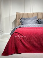 Махрове простирадло-покривало Gulcan Lovely red євро 200X220 бавовна