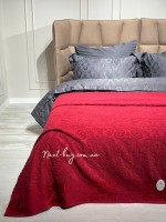 Махрове простирадло-покривало Gulcan Lovely red євро 200X220 бавовна - Зображення 4