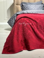 Махрове простирадло-покривало Gulcan Lovely red євро 200X220 бавовна - Зображення 2