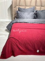 Махрове простирадло-покривало Gulcan Lovely red євро 200X220 бавовна - Зображення 5
