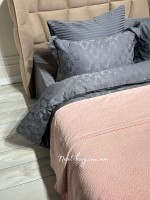Махрове простирадло-покривало Gulcan Wafture pink євро 200X220 бавовна - Зображення 4