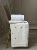 Махровий рушник для обличчя Cestepe Kalpli Nakisli white-gri 50х90 Туреччина - Зображення 3