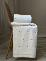 Махровий рушник для бані Cestepe Kalpli Nakisli white-gri 70х140 Туреччина